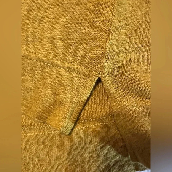 J. Crew Linen Tee Women's S Mustard Yellow Classic Minimalist Autumn (A1 - Picture 7 of 10